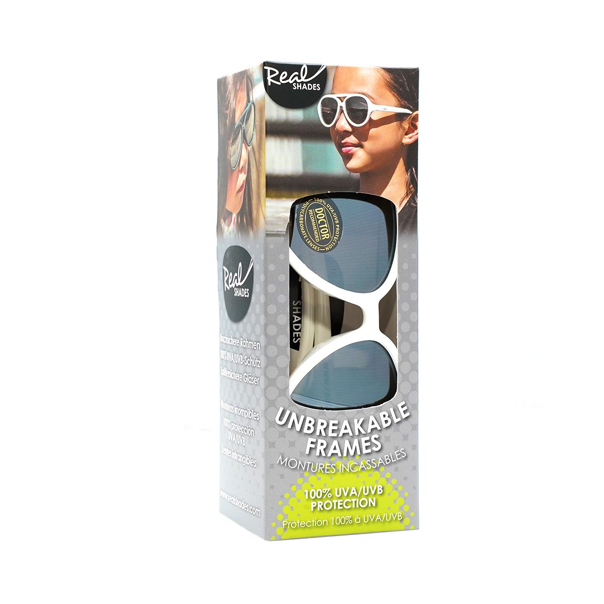 მზის სათვალე 7 წლიდან Aviator თეთრი 5555 რეალ შეიდს - Real Shades