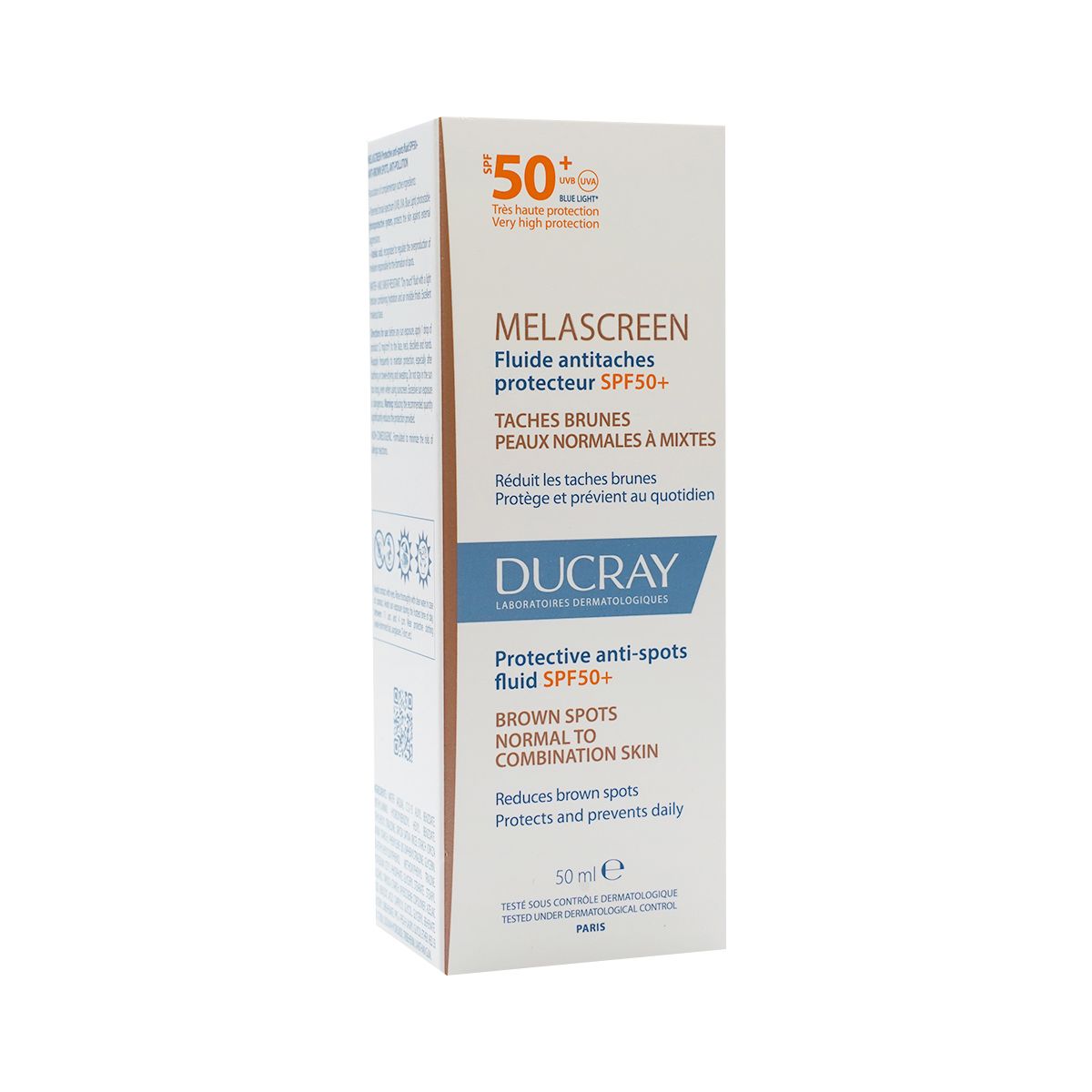 ლაქების საწინააღმდეგო სახის ფლუიდი SPF50 50 მლ 9272 დუკრე - Ducray