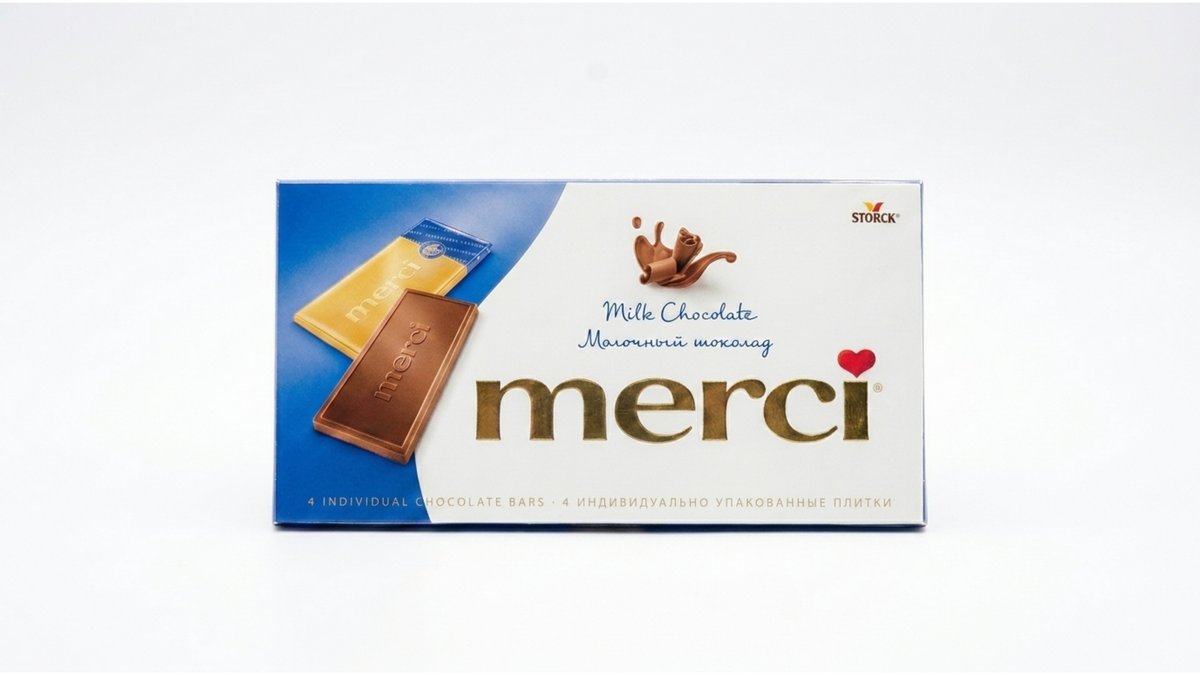 შოკოლადის ფილა / Merci Bar / რძიანი შოკოლადი / 100გრ